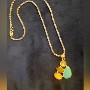 Vintage Trifari TM 1970s or 1980s pendant necklace. Very good vintage condition